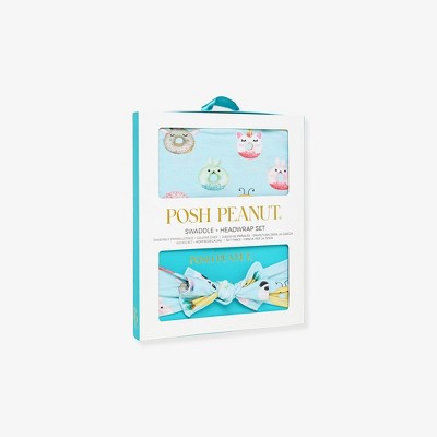 Girls Donuts Swaddle And Headwrap Set - Posh Peanut