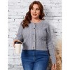 Clearlove Womens Plus Size Chunky Crochet Cardigan Long Sleeve Loose Knit Sweater Button Up Outerwear Coats - 2 of 4