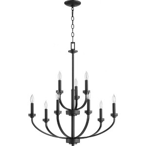 Quorum Lighting Reyes 9-Light Chandelier, Noir Finish, 9 Bulbs, 31.25 Width, 30.5 Height - 1 of 3