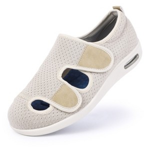Women's Diabetic Velcro Walking Shoes Breathable Extra Wide Widths Adjustable Velcro Easy On/Off Sneakers for Elderly - 1 of 4