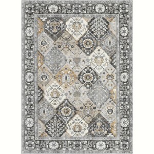 COZONY Floral Trellis Print Indoor Mat Rug Carpet, Non-Slip Washable Low Pile Area Floor Covering for Bedroom Living Room Entryway - 1 of 4