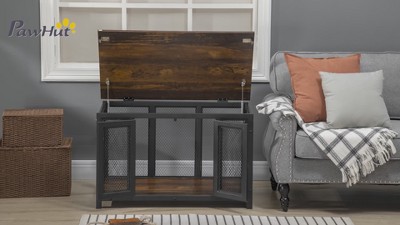 Medium Black and Brown Metal Table Crate