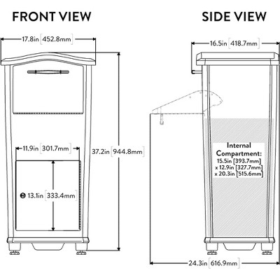 Black Locking Aluminum Parcel Drop Box with Rotating Drum