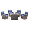 Gymojoy 5 Pieces Outdoor 6 Inch Sofa Swivel Chair with Fire Pit Table - 3 of 4