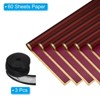 Unique Bargains Plastic Golden Edge Bouquet Flower Wrapping Paper 3 Packs with 3 Rolls Ribbons Red - 3 of 4