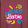 Women's - Barbie - Weird Barbie Lightweight French Terry Wide Neck Long Sleeve Shirt - 2 of 4