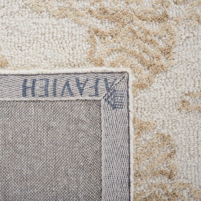 Ivory and Beige Abstract Handmade Wool Tufted Rug, 2' x 3'