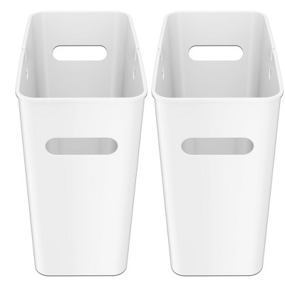 iTouchless SlimGiant Wastebasket 4.2 Gallon White 2-Pack