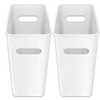 iTouchless SlimGiant Wastebasket 4.2 Gallon White 2-Pack