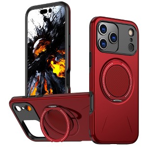 HTUTWOO iPhone 17 Pro/Pro Max Magnetic Phone Case, Shockproof Protection Shell with 360° Rotatable Metal Ring Kickstand for iPhone 17/Pro/Pro Max/Air - 1 of 4