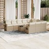 vidaXL 11 Piece Patio Sofa Set with Cushions - Beige and Cream Without Table - 2 of 4
