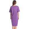 Just Love Womens Nightgown - Short Sleeve Henley Oversized Sleepwear Gown - 3 of 3