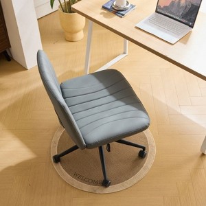 Karl Home |Avocado Green Cat Claw Leather Adjustable Height Swivel Office Chair - 1 of 4