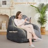 Giant Bean Bag Chair, Faux Fur Stuffed Bean Bag Couch with Filler, Bean Bag Chair for Adults, Big Lazy Sofa Floor Sofa with Handle - 2 of 4