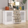Hitow 4 Drawer Double Door Horizontal Dresser Louvered Decorative Bathroom White - 2 of 4