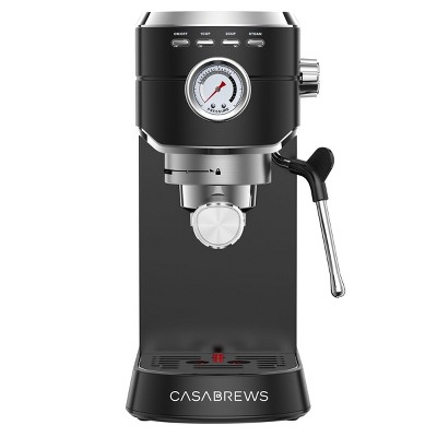 CASABREWS CM5418 Stainless Steel Compact Espresso Machine: 20-Bar, Milk Frother, Volume Control, Pressure Gauge