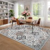 Floral Print Rugs for Living Room Bedroom Vintage Trellis Accent Rug Soft Foldable Washable Indoor Rug - 3 of 4
