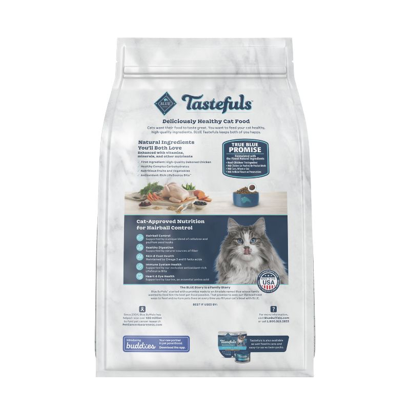 Blue Buffalo Tastefuls Hairball Control Natural Adult Dry Cat Food with Chicken, 3 of 10