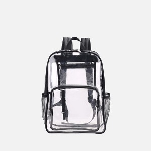 Clear Backpack PVC with Faux Leather Trim, Cleo | MKF Collection
