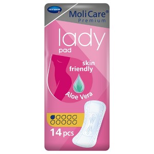 MoliCare Premium Lady Bladder Control Pads, Light Absorbency, 3 in x 8.5 in, 14 Count, 1 Pack - 1 of 4