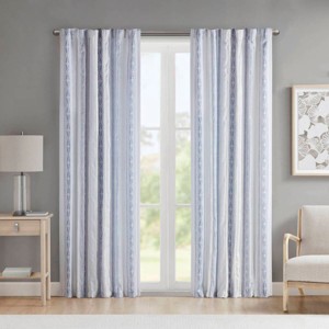 Kumasinova 1PC/2PCS 84"/95" Print Boho Curtains Panel,Window Curtains with Chenille Stripe,Kitchen Curtains for Living Room & Bedroom Curtains Decor - 1 of 4