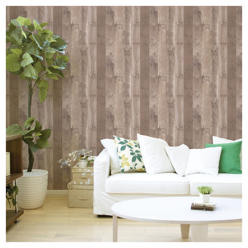 Reclaimed Wood Peel &#38; Stick Wallpaper Brown - Threshold&#8482;, 5 of 13