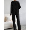 Lounge Sets for Women 2 Piece Cute Long Sleeve V Neck Tops Pajama Pants Pjs Sets Sleepwears Fall Winter Clothes Outfits - 4 of 4