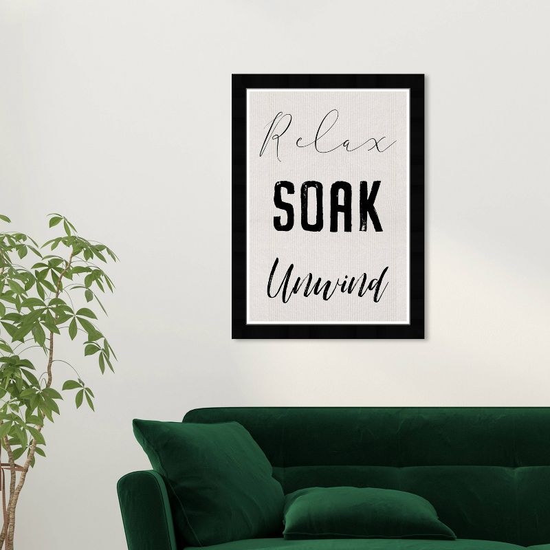 13&#34; x 19&#34; Relax and Unwind Motivational Quotes Framed Wall Art Gray - Wynwood Studio, 5 of 9