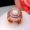 Consuelo Wedding Ring Set for Women 3pc Fire Opal Engagement Matching Band Ginger Lyne Collection - 2 of 4