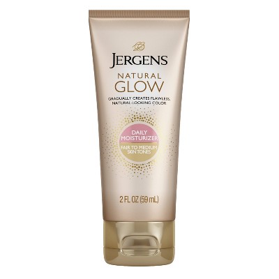 Jergens Natural Glow Daily Moisturizer Self Tanner Body Lotion, Fair To Medium, Sunless Tanning - 2 fl oz