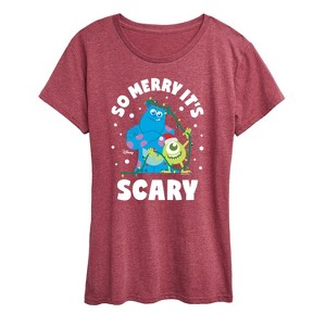 Women's - Monsters Inc - So Merry Its Scary Short Sleeve Graphic T-Shirt - 1 of 4