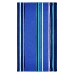 Cool Summer Stripe Oversized Cotton Beach Towel by Blue Nile Mills - 1 of 4