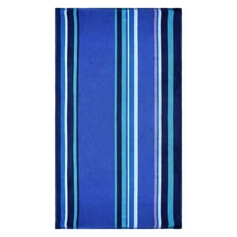 Nautical Stripe Cotton Oversized Reversible Beach Towel Set Of 2 By Blue  Nile Mills : Target