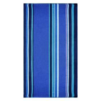 Cool Summer Stripe Oversized Cotton Beach Towel by Blue Nile Mills