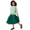 Kids Solid Pleated Skirt Below the Knee Girls Satin Skirts - 4 of 4