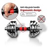 Naysaye Dumbbell 66LBS Adjustable Set with 3 in 1 Barbell Connector Chrome Plated Weights for Home and Gym, Silver, 18.5"*11.81"*7.87" - 2 of 4