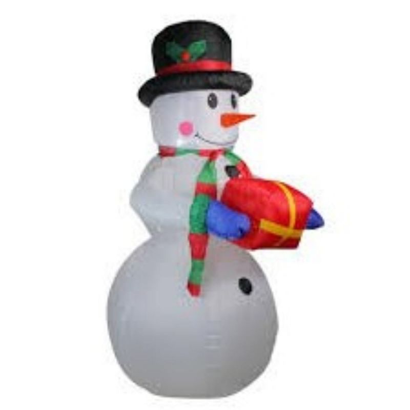 Northlight 5' Pre-Lit White and Red Inflatable Lighted Snowman Christmas Yard Art Decor, 3 of 5