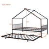 Full-Size Metal Frame House Bed with Included Twin Size Trundle Drawer - 4 of 4