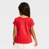 Toddler Girls' Minnie Mouse Holiday Short Sleeve Graphic T-Shirt - Red - 3 of 4