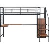 Streamdale Metal Loft Bed with Desk, Storage Ladder & Wardrobe - 4 of 4