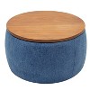 VYNXARIA Round Storage Ottoman, 2 in 1 Function, Work as End table and Ottoman - 3 of 4