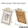 Fabulaxe Decorative Gold Metal Floating Picture Frame Vertical & Horizontal Photo Display with Easel Back - 4 of 4