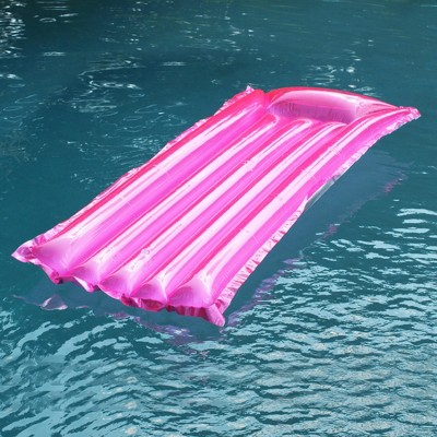 Pink Inflatable Reflective Sun Tanner Pool Float with Cushioned Tubes
