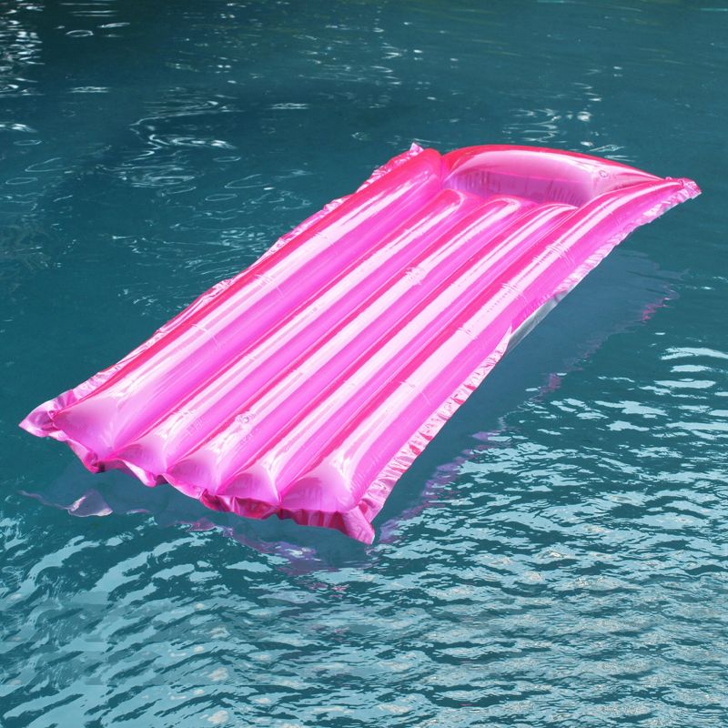 Swim Central 72" Pink Inflatable Reflective Sun tanner Pool Float, 2 of 4