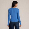 Lands' End Women's Cotton Pointelle Satin Trim Cardigan Sweater - 2 of 4