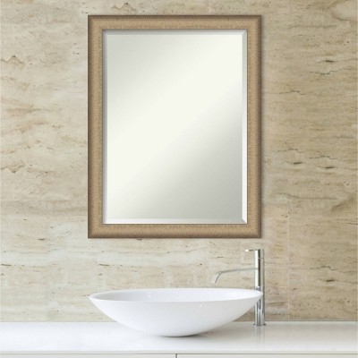 Elegant Brushed Bronze Rectangular Vanity Wall Mirror 21" x 27"
