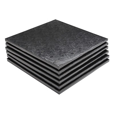Juvale 12 Inch Black Square Cake Boards, Foil Cake Drums for Baking Desserts (6 Pack)