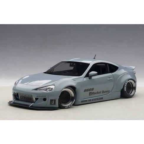 Toyota 86 Rocket Bunny RHD (Right Hand Drive) Concrete Gray with Graphics  and Black Wheels 1/18 Model Car by Autoart