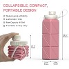 Link Collapsible 20oz Water Bottle Silicone Lightweight Foldable Portable Water Bottle Reusable Leakproof for Travel Camping Hiking Cycling & More - 3 of 4