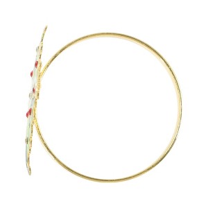 Unique Bargains Napkin Holder Rings Stainless Steel Green Gold Tone 1 Pc - 1 of 3